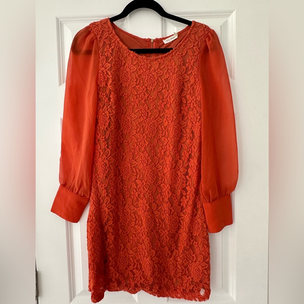 Orange Long Sleeve Dress